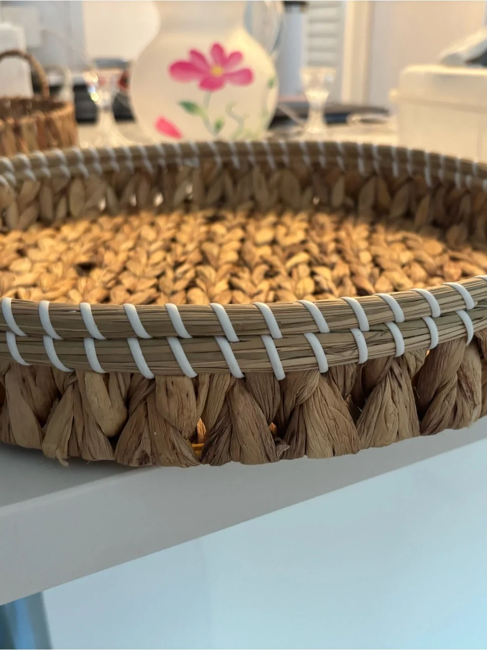 Natural Seagrass Woven Basket tray - Brown